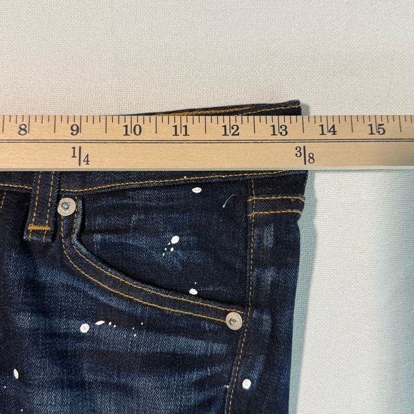 New Rag & Bone Anfield Spla Skinny Jeans Womens 25 Dark Wash Paint Splatter Edgy - Picture 9 of 11